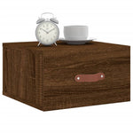 ZNTS Wall-mounted Bedside Cabinets 2 pcs Brown Oak 35x35x20 cm 829787