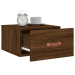 ZNTS Wall-mounted Bedside Cabinets 2 pcs Brown Oak 35x35x20 cm 829787
