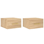 ZNTS Wall-mounted Bedside Cabinets 2 pcs Sonoma Oak 35x35x20 cm 829795