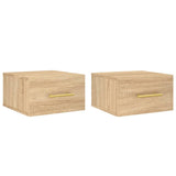 ZNTS Wall-mounted Bedside Cabinets 2 pcs Sonoma Oak 35x35x20 cm 829795