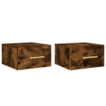 ZNTS Wall-mounted Bedside Cabinets 2 pcs Smoked Oak 35x35x20 cm 829799