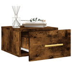 ZNTS Wall-mounted Bedside Cabinets 2 pcs Smoked Oak 35x35x20 cm 829799
