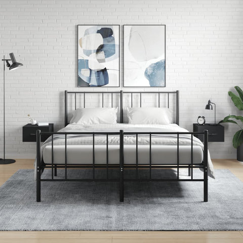 ZNTS Wall-mounted Bedside Cabinets 2 pcs Black 35x35x20 cm 829807