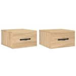 ZNTS Wall-mounted Bedside Cabinets 2 pcs Sonoma Oak 35x35x20 cm 829811