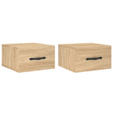 ZNTS Wall-mounted Bedside Cabinets 2 pcs Sonoma Oak 35x35x20 cm 829811