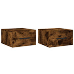 ZNTS Wall-mounted Bedside Cabinets 2 pcs Smoked Oak 35x35x20 cm 829815