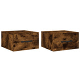 ZNTS Wall-mounted Bedside Cabinets 2 pcs Smoked Oak 35x35x20 cm 829815