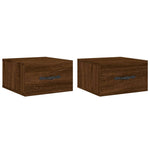 ZNTS Wall-mounted Bedside Cabinets 2 pcs Brown Oak 35x35x20 cm 829819
