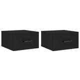 ZNTS Wall-mounted Bedside Cabinets 2 pcs Black 35x35x20 cm 829823