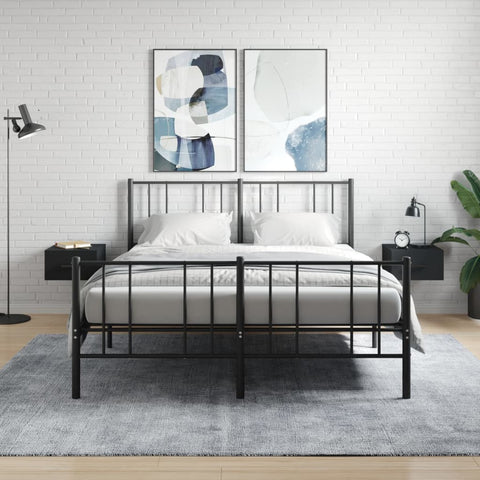 ZNTS Wall-mounted Bedside Cabinets 2 pcs Black 35x35x20 cm 829823