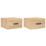 ZNTS Wall-mounted Bedside Cabinets 2 pcs Sonoma Oak 35x35x20 cm 829843