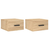 ZNTS Wall-mounted Bedside Cabinets 2 pcs Sonoma Oak 35x35x20 cm 829843