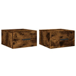 ZNTS Wall-mounted Bedside Cabinets 2 pcs Smoked Oak 35x35x20 cm 829847