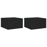 ZNTS Wall-mounted Bedside Cabinets 2 pcs Black 35x35x20 cm 829855