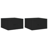 ZNTS Wall-mounted Bedside Cabinets 2 pcs Black 35x35x20 cm 829855