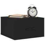ZNTS Wall-mounted Bedside Cabinets 2 pcs Black 35x35x20 cm 829855