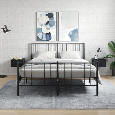 ZNTS Wall-mounted Bedside Cabinets 2 pcs Black 35x35x20 cm 829855