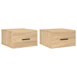 ZNTS Wall-mounted Bedside Cabinets 2 pcs Sonoma Oak 35x35x20 cm 829859