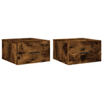 ZNTS Wall-mounted Bedside Cabinets 2 pcs Smoked Oak 35x35x20 cm 829863