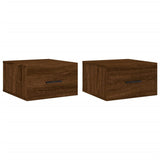 ZNTS Wall-mounted Bedside Cabinets 2 pcs Brown Oak 35x35x20 cm 829867
