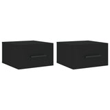 ZNTS Wall-mounted Bedside Cabinets 2 pcs Black 35x35x20 cm 829871