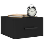ZNTS Wall-mounted Bedside Cabinets 2 pcs Black 35x35x20 cm 829871