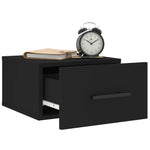 ZNTS Wall-mounted Bedside Cabinets 2 pcs Black 35x35x20 cm 829871