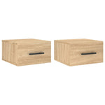 ZNTS Wall-mounted Bedside Cabinets 2 pcs Sonoma Oak 35x35x20 cm 829875