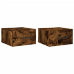 ZNTS Wall-mounted Bedside Cabinets 2 pcs Smoked Oak 35x35x20 cm 829879