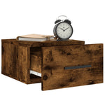 ZNTS Wall-mounted Bedside Cabinets 2 pcs Smoked Oak 35x35x20 cm 829879
