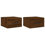 ZNTS Wall-mounted Bedside Cabinets 2 pcs Brown Oak 35x35x20 cm 829883