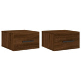 ZNTS Wall-mounted Bedside Cabinets 2 pcs Brown Oak 35x35x20 cm 829883