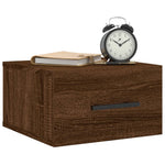 ZNTS Wall-mounted Bedside Cabinets 2 pcs Brown Oak 35x35x20 cm 829883