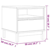 ZNTS Side Table FLAM 50x50x50 cm Solid Wood Pine 357823