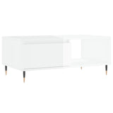 ZNTS Coffee Table High Gloss White 90x50x36.5 cm Engineered Wood 830558
