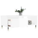 ZNTS Coffee Table High Gloss White 90x50x36.5 cm Engineered Wood 830558