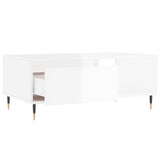ZNTS Coffee Table High Gloss White 90x50x36.5 cm Engineered Wood 830558