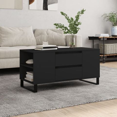 ZNTS Coffee Table Black 102x44.5x50 cm Engineered Wood 831005