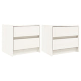 ZNTS Bedside Cabinets 2 pcs White 40x31x35.5 cm Solid Wood Pine 836138