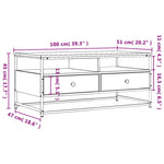 ZNTS Coffee Table Brown Oak 100x51x45 cm Engineered Wood 835288
