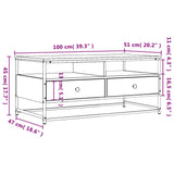 ZNTS Coffee Table Brown Oak 100x51x45 cm Engineered Wood 835288