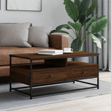 ZNTS Coffee Table Brown Oak 100x51x45 cm Engineered Wood 835288