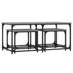 ZNTS Nesting Coffee Tables 3 pcs Grey Sonoma Engineered Wood 835392