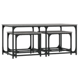 ZNTS Nesting Coffee Tables 3 pcs Grey Sonoma Engineered Wood 835392