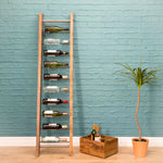 ZNTS RE-Engineered Leaning 9 bottle Wine Rack Mango Wood ENG119