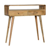 Curved Oak-ish Console Table IN714