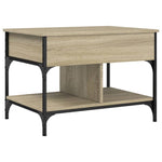 ZNTS Coffee Table Sonoma Oak 70x50x50 cm Engineered Wood and Metal 845362