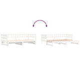 ZNTS Pull-out Day Bed without Mattress White 2x cm Solid Wood 840386