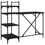 ZNTS Computer Desk with Shelves Black 120x47x109 cm 836213