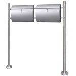 ZNTS Double Mailbox on Stand Stainless Steel 271748